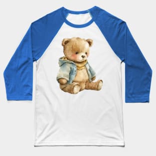 Watercolor Teddy Bear Baseball T-Shirt